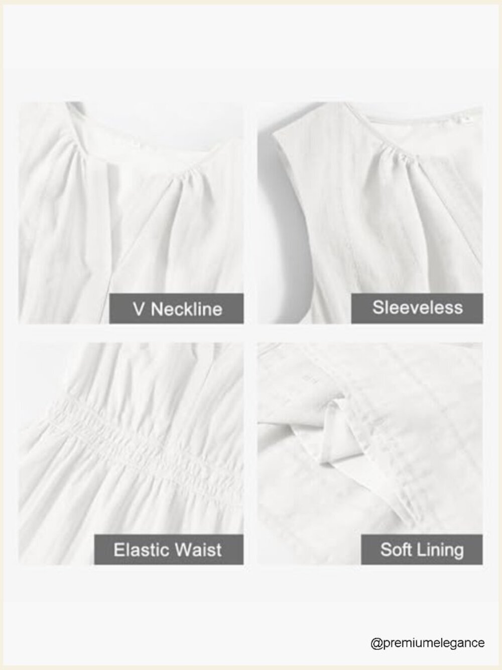 Sleeveless V-Neck Flowy A-Line Mini Sundress with Pockets - Picture 6 of 7